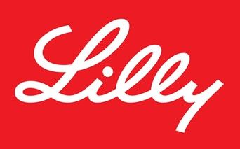 Eli Lilly Logo roodkleurig met witte letters lilly