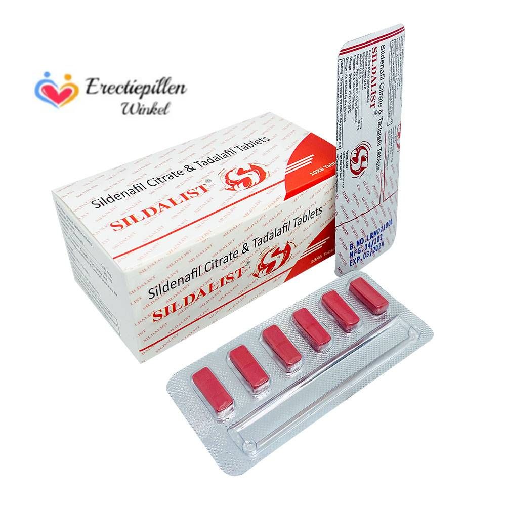 sildalist 120 mg doosje met 2 strippen met roodkleurige sildalist erectiepillen